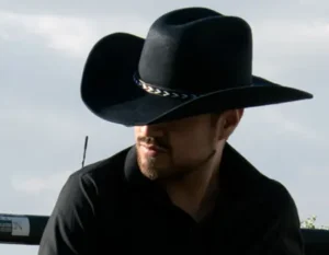Cowboy with black Stetson cowboy hat in Texas