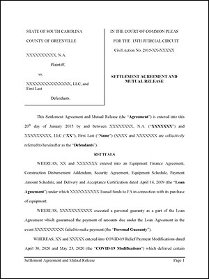 Settlement Agreement and Mutual Release