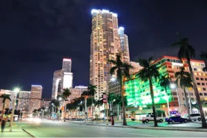 miami florida at night A1A highway